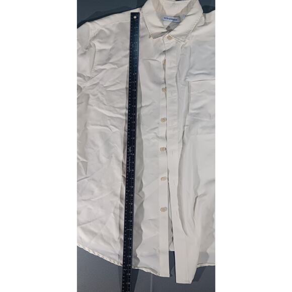 Caribbean White Textured Button Down Shirt XL Short Sleeve Travel Resort - Picture 3 of 7